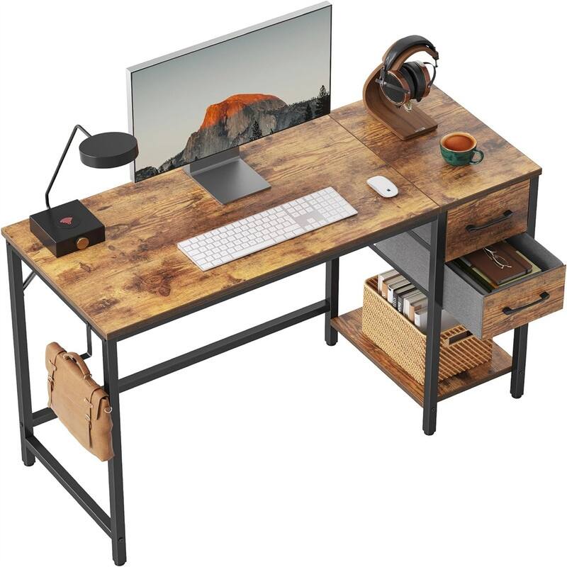 Computer Home Office Desk - Rustic Brown