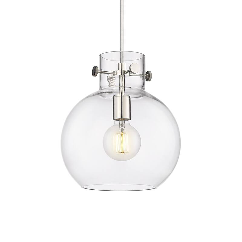 Innovations Lighting 410-1PM-11-10 Newton Sphere Pendant Newton Sphere - Polished Nickel / Clear