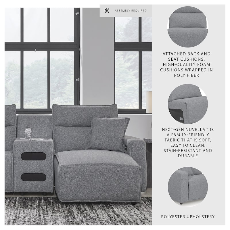 Signature Design by Ashley Modmax Gray 3-Piece Power Reclining Sectional with Chaise - 100" W x 63" D x 41" H