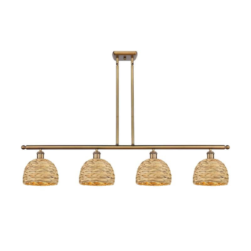 Innovations Lighting 516-4I-11-48 Woven Rattan Linear Woven Rattan 4 - Brushed Brass / Natural