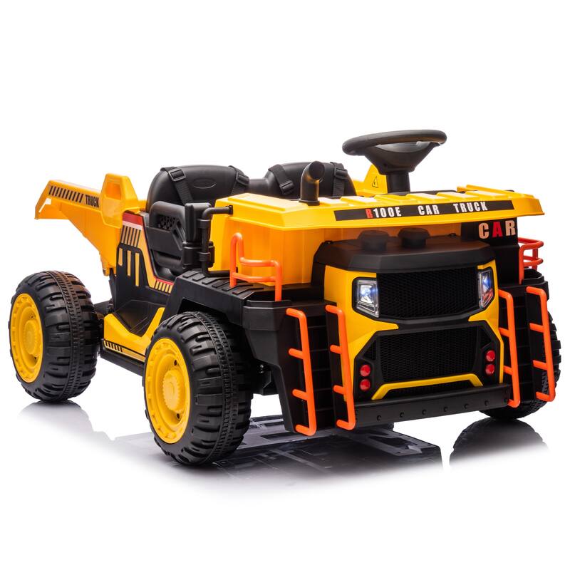 Dual-Seater Ride On Car for Kids, 24V Motor, Parental Remote Control, Bluetooth, Music, Electric Rear Dump and LED Lights