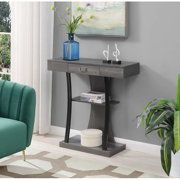 Simple Transitional Console Table 36-inch Transitional Console Table with Storage Shelves and Drawer in ...