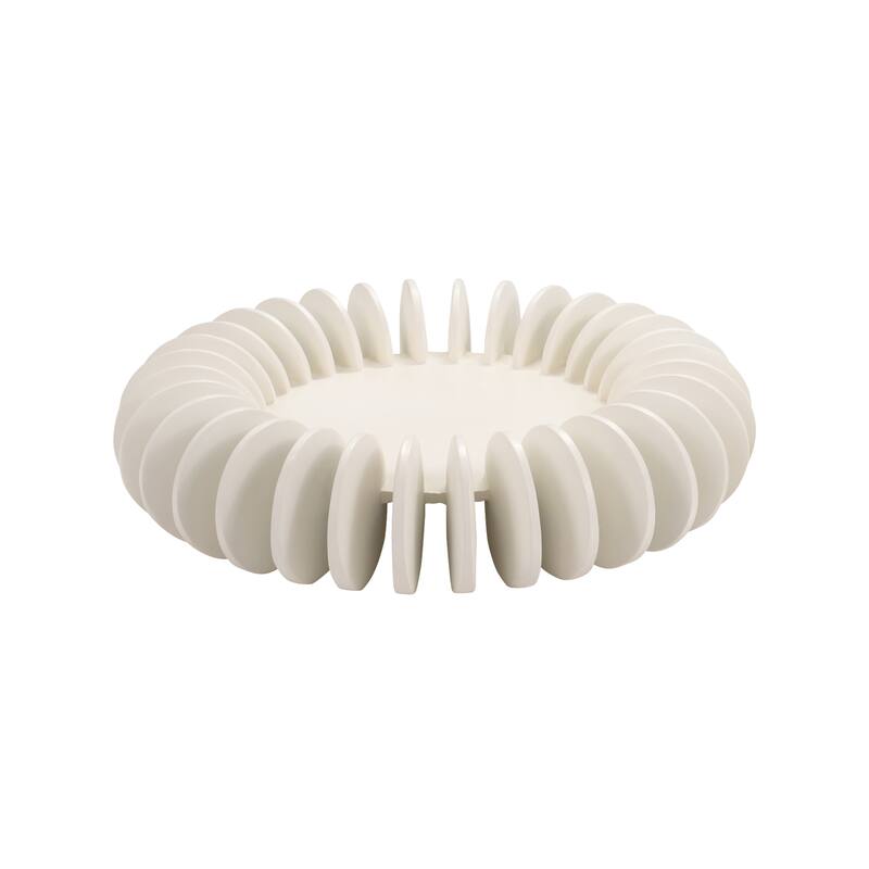 Round Decorative Tray for Home Decor - Tan, 17" - 17.0"