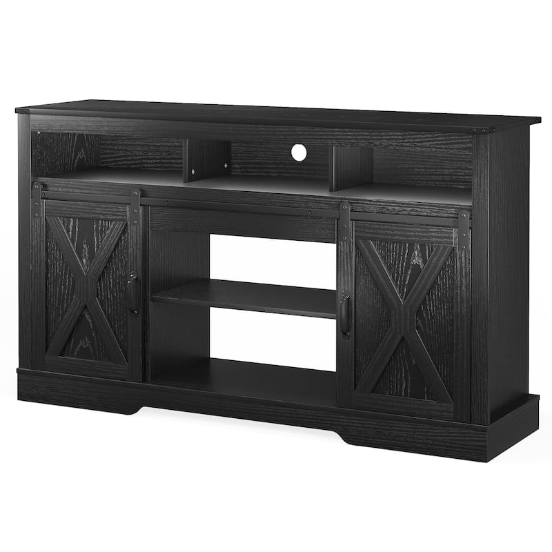 Farmhouse TV Stand for 65 inch TV with Sliding Barn Doors