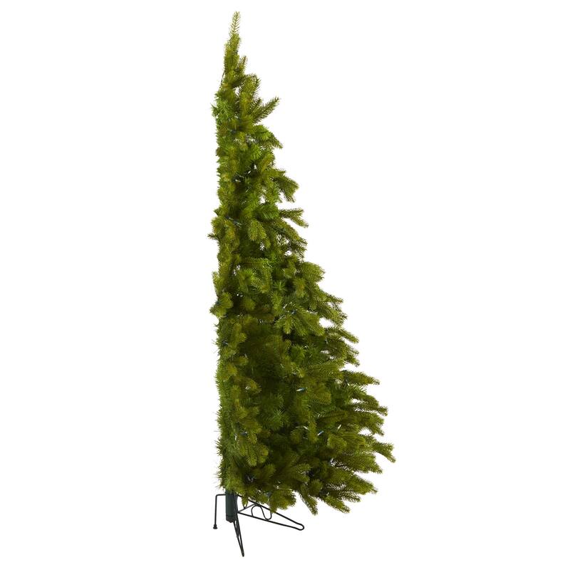 6' Cambridge Spruce Flat Back Christmas Tree with 350 LED Lights - Green