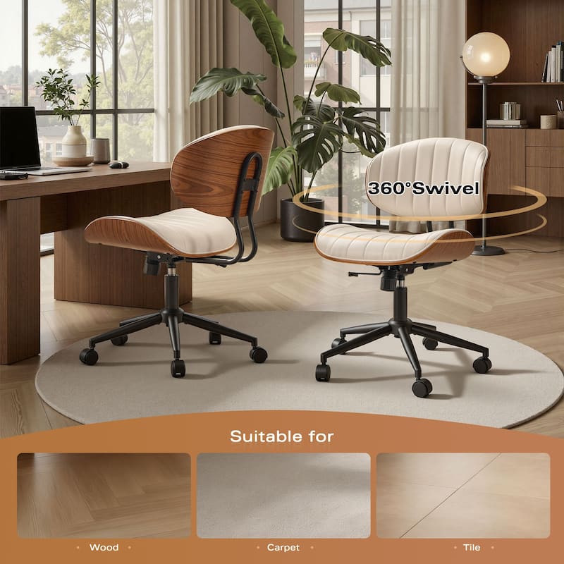 OVIOS Armless Adjustable Ergonomic Office Chair - N/A