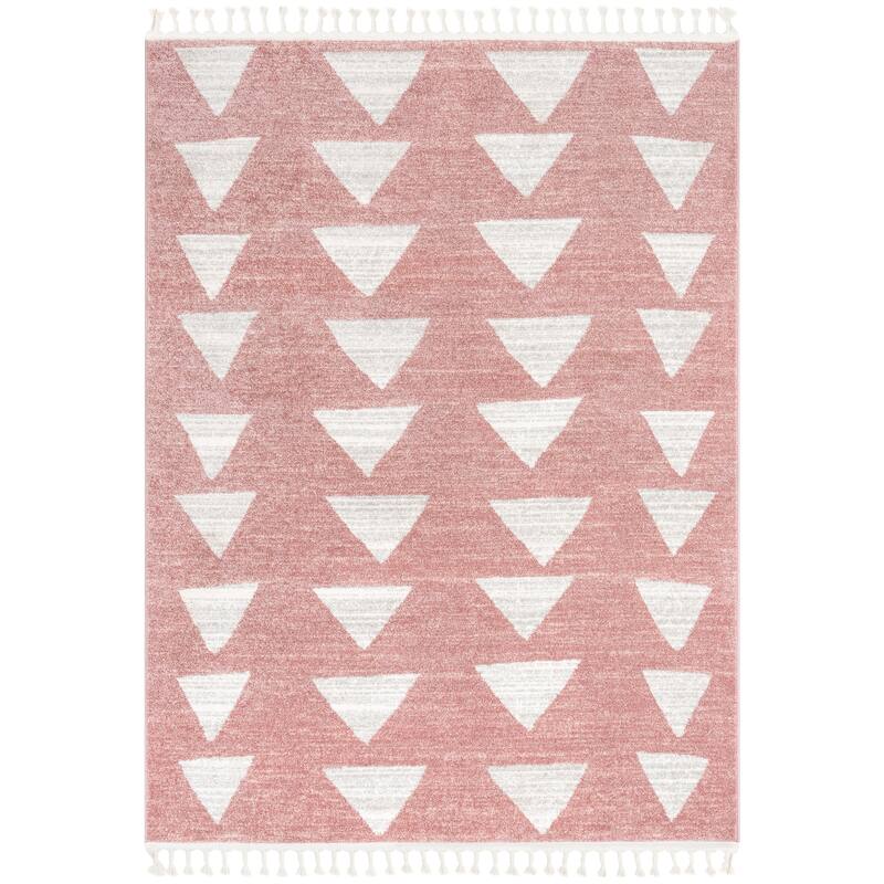 Well Woven Kennedy Triangles Modern Geometric Pattern Area Rug - Pink - 3' 11" x 5' 3" - Rectangle