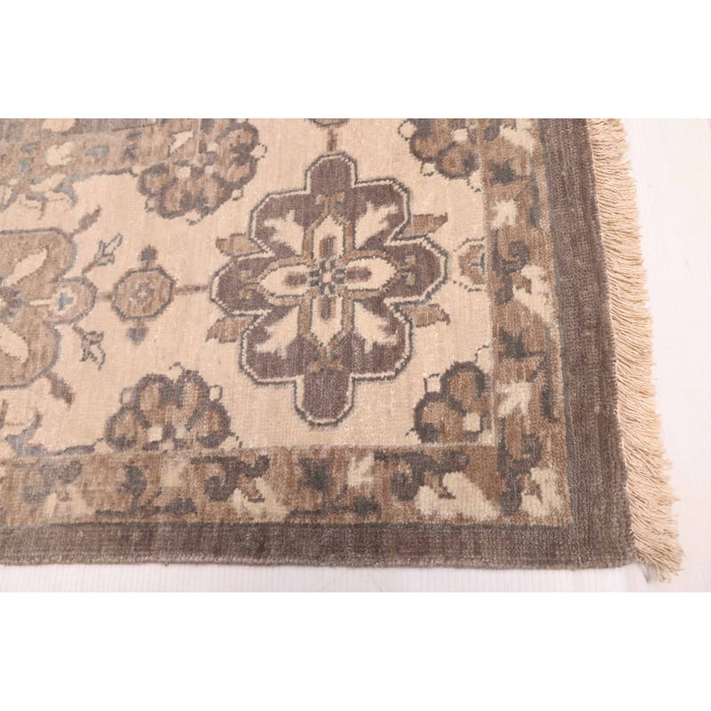 ECARPETGALLERY Hand-knotted Mirzapur Dark Grey Wool Rug - 7'11 x 9'10