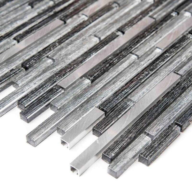 Cosmos Sleek 1in x 3in Glass Mosaic Backsplash Wall Tile
