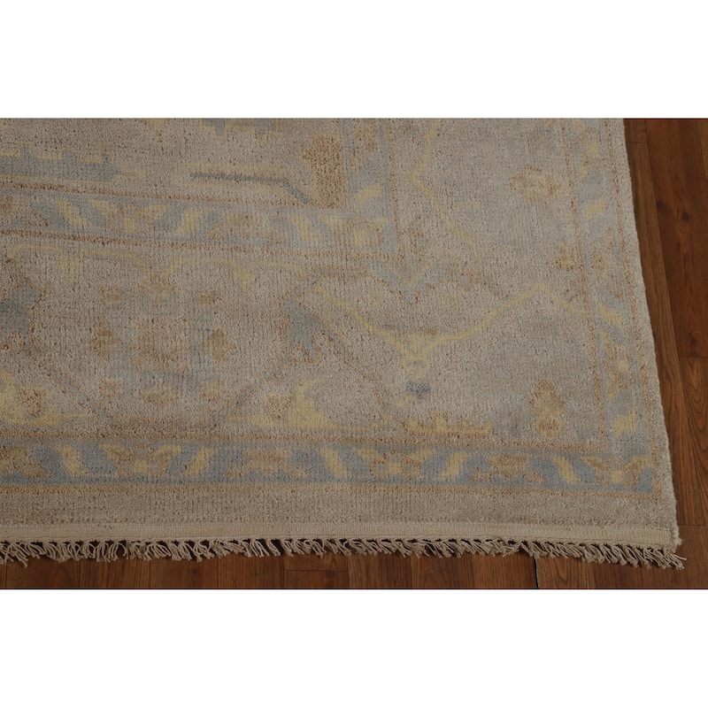 Earth Tone Camel Oushak Indian Area Rug Handmade Wool Carpet - 8'0" x 9'10"