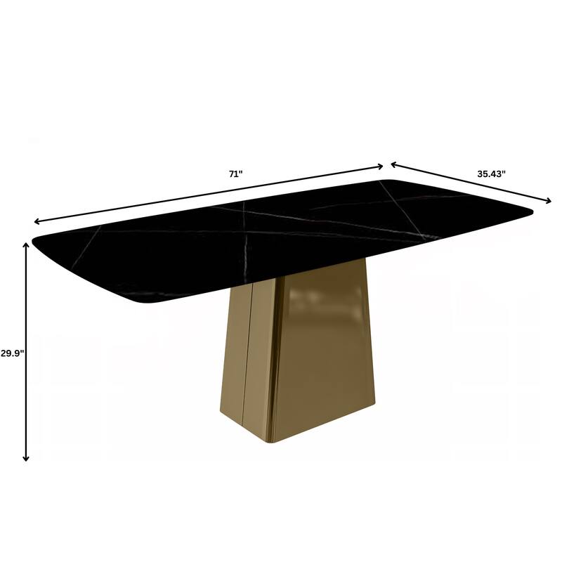 Quinix Rectangular Dining Table with Sintered Stone/Glass Top