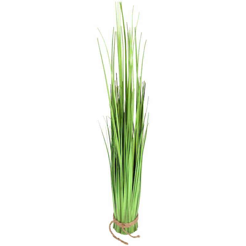 30.25" Green Artificial Onion Grass Bundle Wrapped Jute Rope Decor