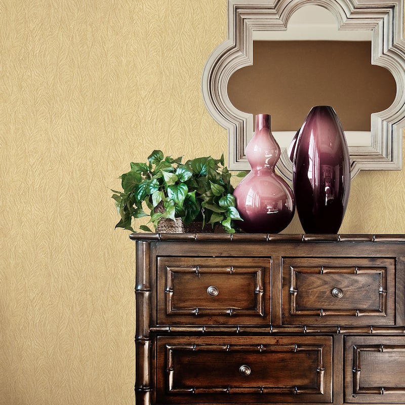 Galerie Wallcoverings Ambiance Leaf Emboss Vinyl on Non-woven Matte Wallpaper Roll