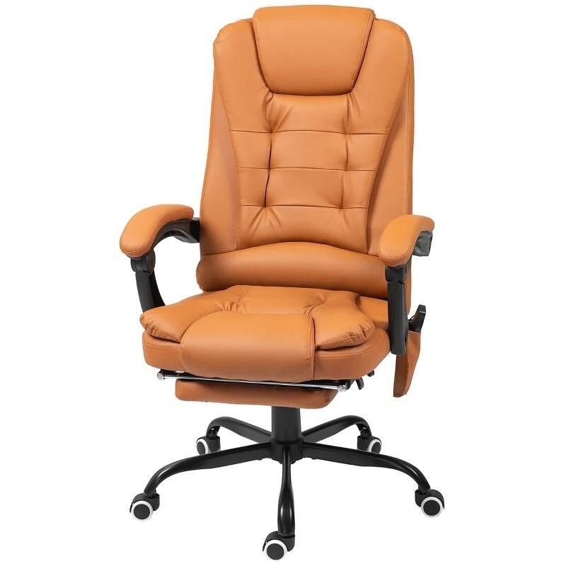 7 Mode Vibrating High Back Executive Massage Adjustable Office Chair - 26.5" W x 31" D x 43.75"-47.75" - Orange