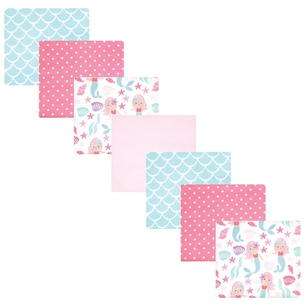 slide 1 of 1, Hudson Baby Infant Girl Cotton Flannel Receiving Blankets Bundle, Mermaid, One Size - Mermaid - One Size One Size - Mermaid