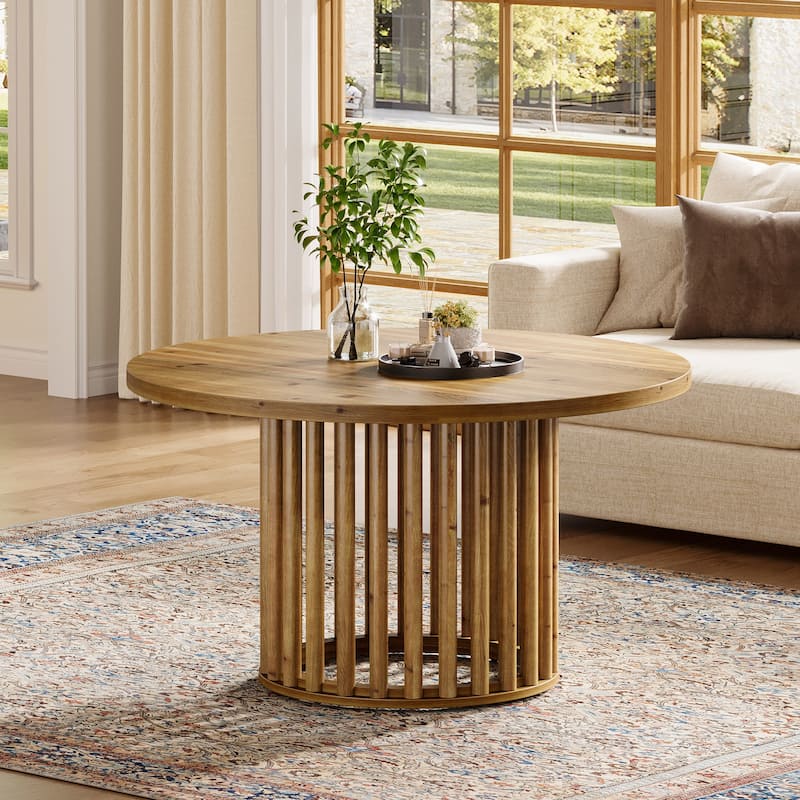 31.5-Inch Solid Wood Round Coffee Table