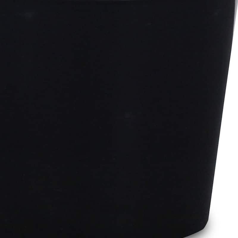 HomeRoots 6" Black Recycled Plastic Indoor Outdoor Round Pot Planter