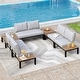 preview thumbnail 12 of 22, 10-Seat Patio Sectional sofa set, E-coating Steel frame Conversation Sets with Built-in Side Table , Grey Cushion 6-Seats - Type B