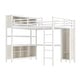 preview thumbnail 4 of 8, Metal Queen Size Loft Bed with L-shaped Desk,Storage Cubes and Shelves