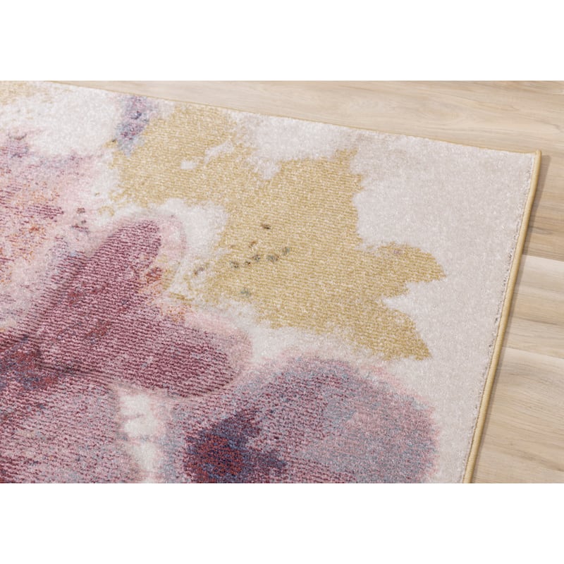 Fabio Collection - Multicoloured Blooming Flower Rug, 5'3" x 7'7"