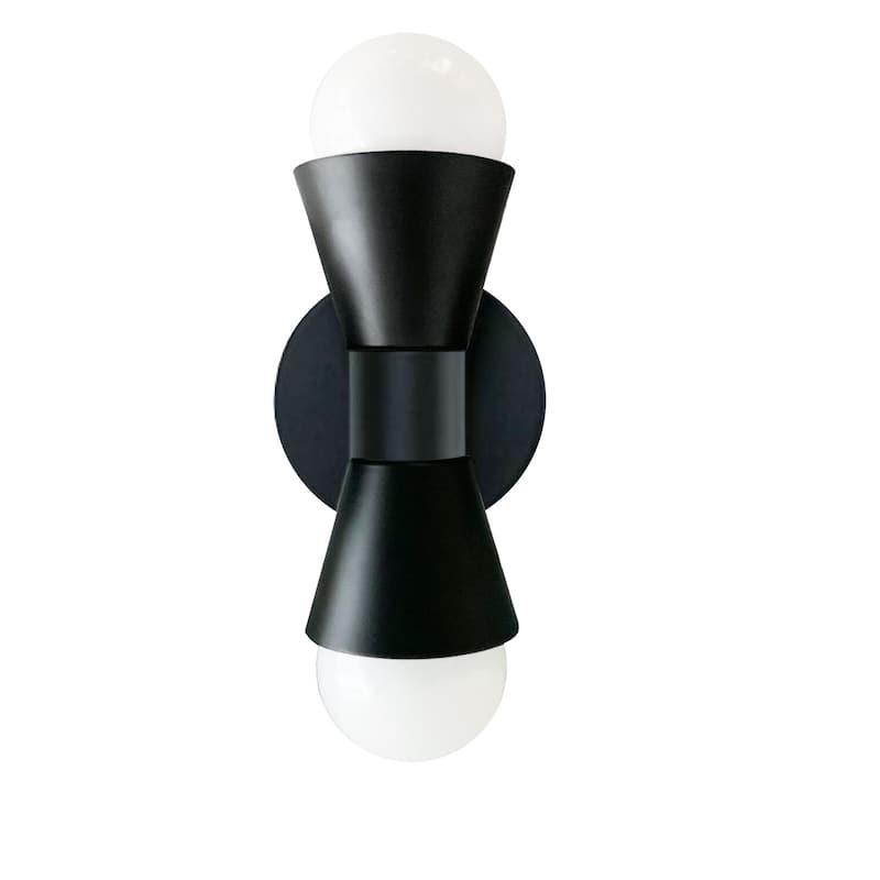 Retro Wall Sconce 2-Light - Metal Chrome Finish - Elegant Lighting Decor - 5.5