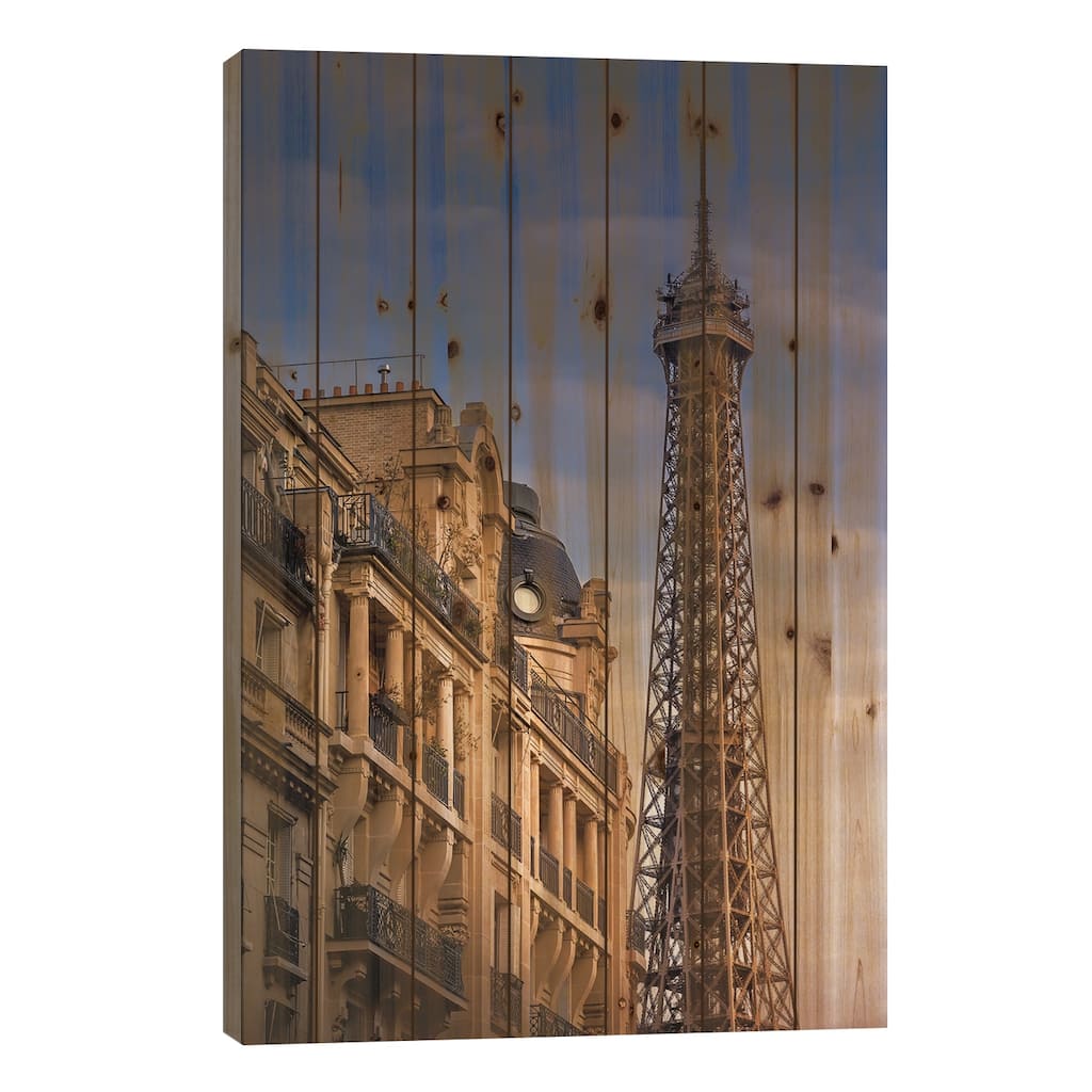 The Iron Lady, Paris Print On Wood by Jérôme Labouyrie - Multi-Color