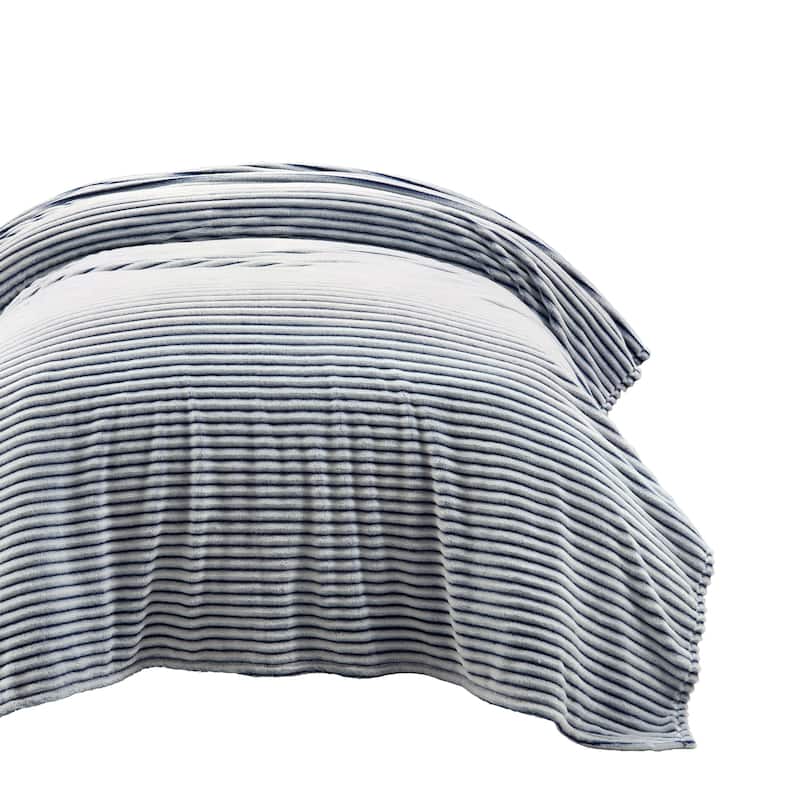 Lush Decor Super Cozy Ultra Soft Ribbed Faux Fur Oversized Bedspread/Blanket