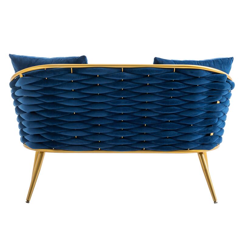 luxhomez Velvet Accent Chair Armsofa Tufted Sofa with Metal Frame for Living Room Bedroom Office Balcony Beige