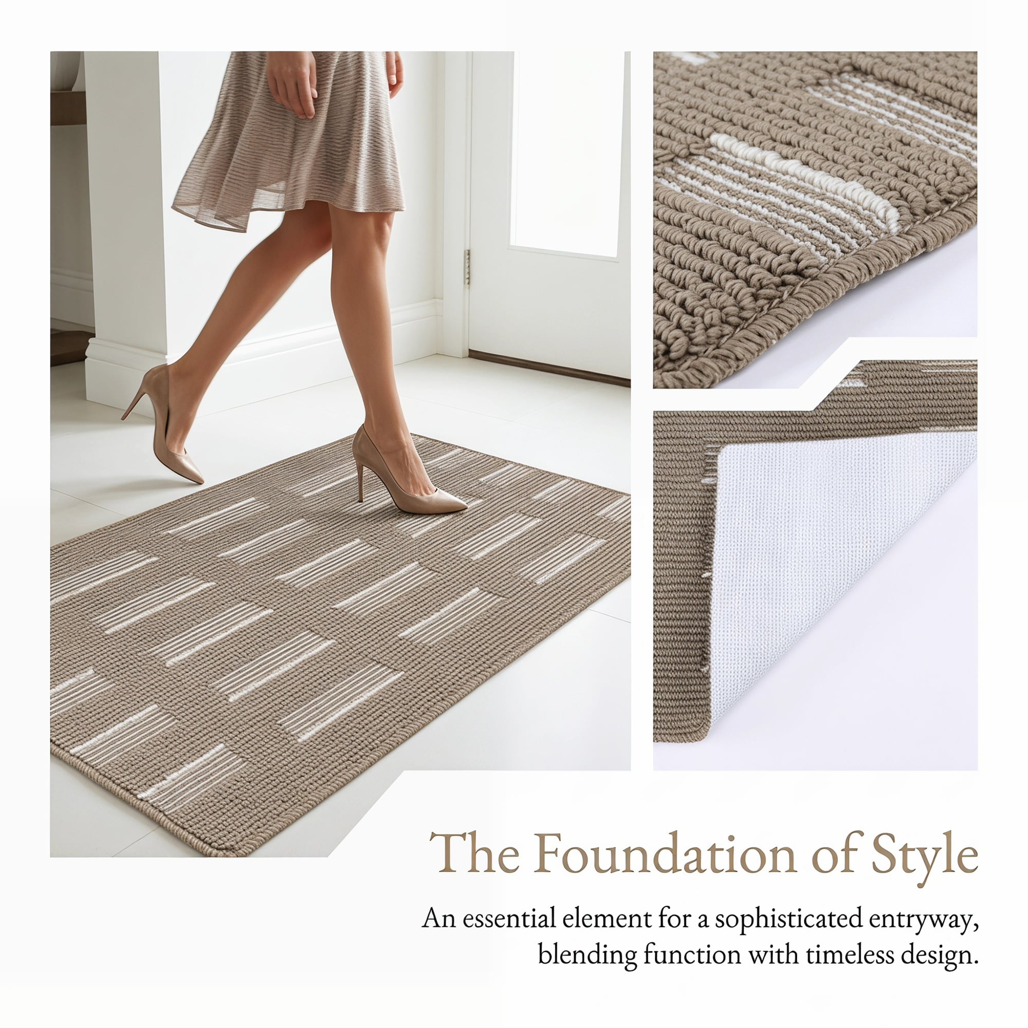 Geometric Door Mat Indoor Outdoor Waterproof Welcome Mat for Entryway - 1 Pcs, 32" x 20"