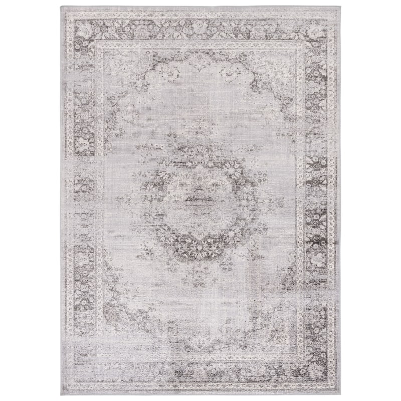 SAFAVIEH Atlas Madoka Vintage Oriental Viscose Rug - 2'7" x 4' - Charcoal/Grey