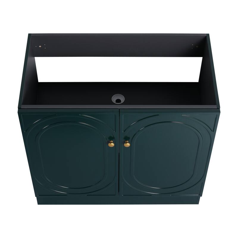 Modern 36 Inch Freestanding Bathroom Vanity Base without Sink, Storage Cabinet with Soft-Close Doors and Adjustable Shelves