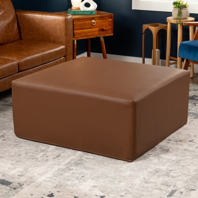 Jaxx Fairlie Couch Ottoman - Oversized Square Foam Coffee Table Ottoman