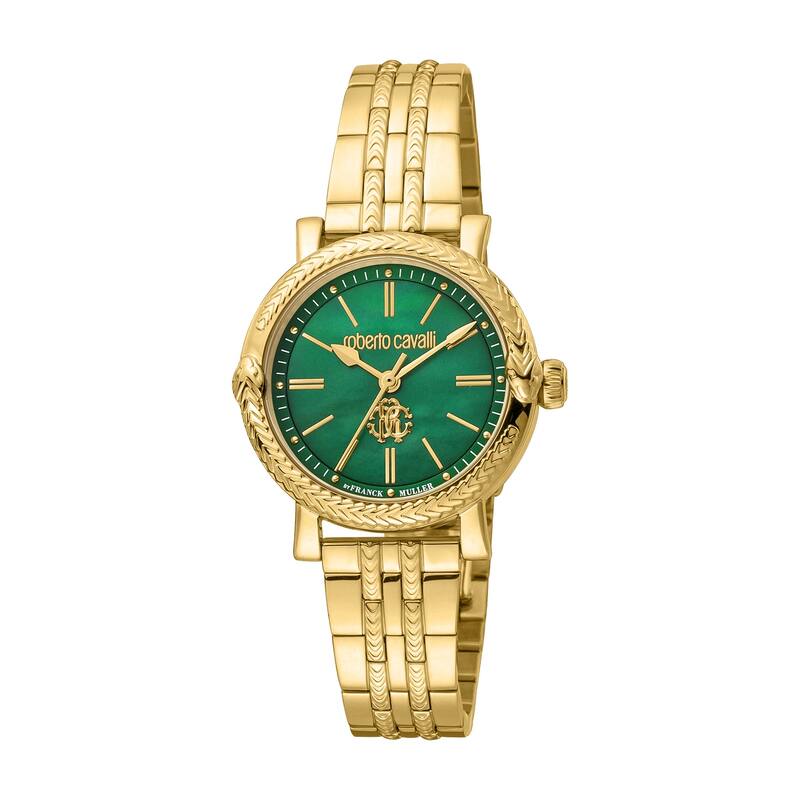 Roberto Cavalli by Franck Muller Women RV1L193M0061 Swiss Quartz Watch - Gold-Tone