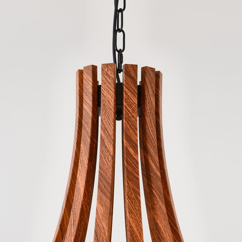Modern Farmhouse Chandelier Candle Style Retro Wood Grain Chandelier