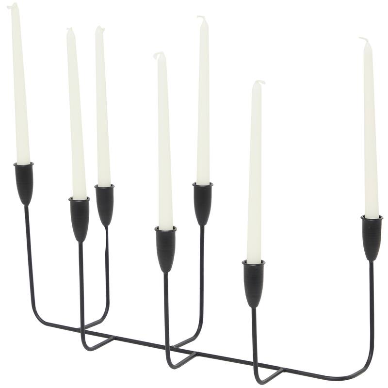 CosmoLiving by Cosmopolitan Black Metal Tapered 7 Plate Candelabra