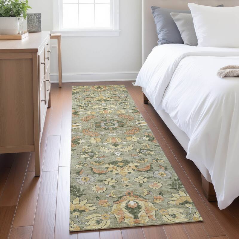 Machine Washable Indoor/ Outdoor Traditional Lanelle Chantille Rug