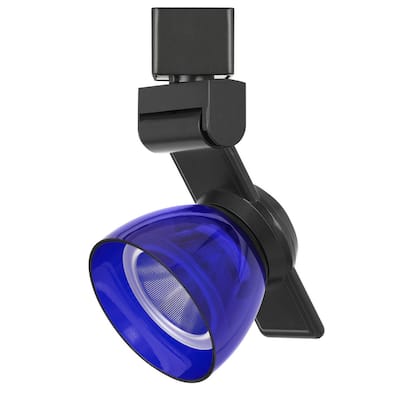 12W Integrated LED Track Fixture with Polycarbonate Head, Black and Blue