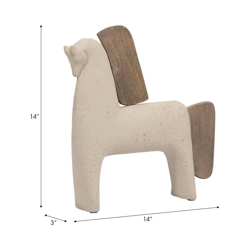 Sagebrook Home Ecomix Ivory Novelty Horse Decor
