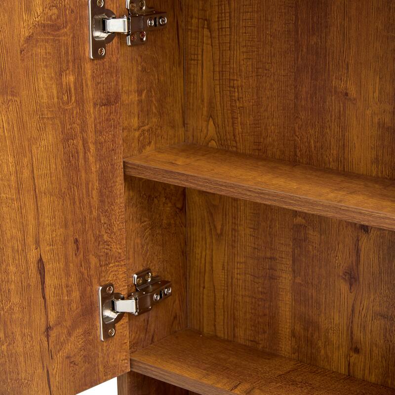Bathroom Wall Mounted Mirror Cabinet Over The Toilet, Medicine Cabinet Storage Cabinet with Shelves and Towel Rack