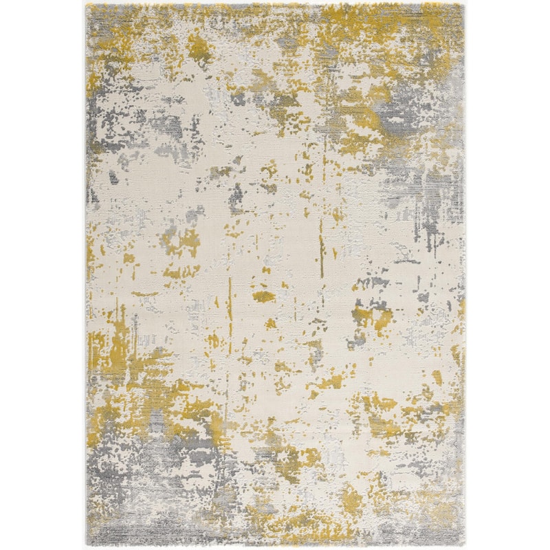 HomeRoots Abstract Contemporary Square Area Rug - 27.00 in. x 24.00 in. x 0.80 in.