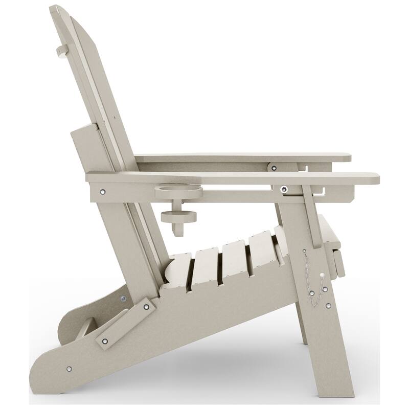 Laguna Outdoor Folding Adjustable Adirondack Chair with Cup Holder & Hideaway Ottoman