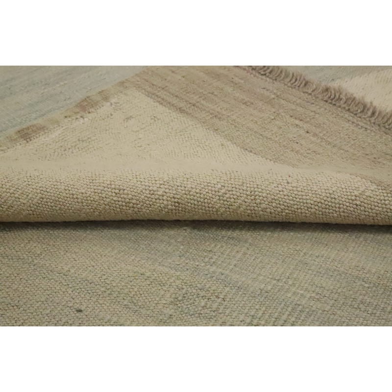 Hand Woven Oriental 100% Wool Carpet Southwestern Modern Beige & Ivories Kilim Area Rug - 11' 9'' X 9' 0''
