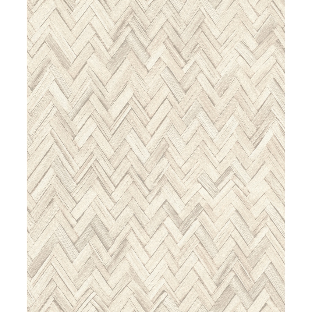 A-Street Prints Ellery Beige Herringbone Wallpaper