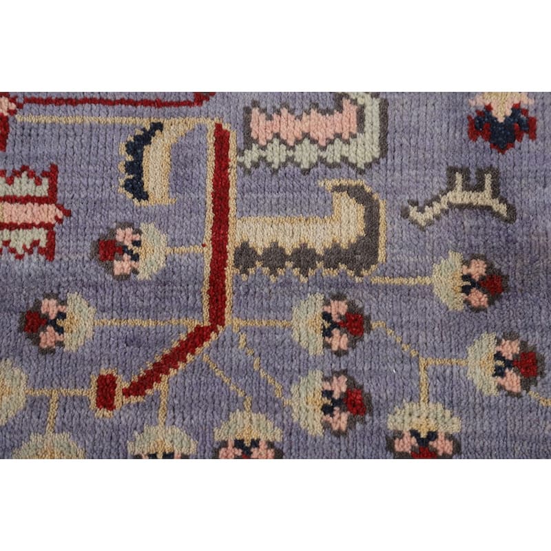 Blue Oushak Oriental Area Rug Handmade Transitional Wool Carpet - 8'8"x 11'10"