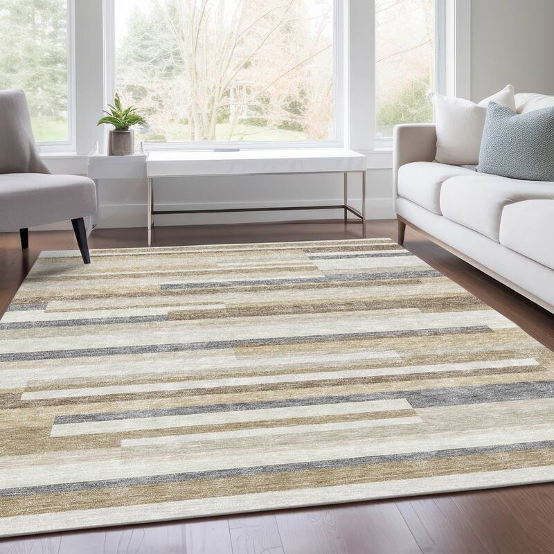 Premium Washable Super Soft Mosaic Stripe Mayfield Rug