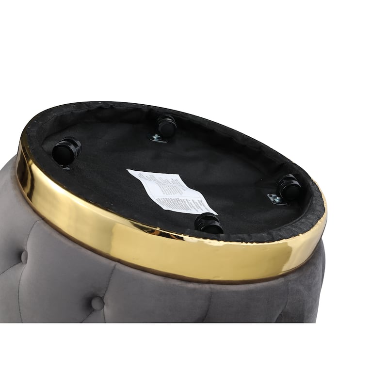 25.2" Velvet Swivel Barrel Chair with Storage