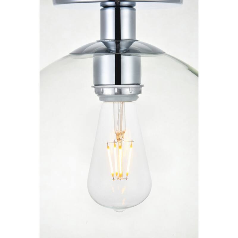 1-light Flush-mount Ceiling Fixture w/ 10-in. Spherical Clear Glass Shade