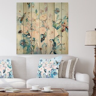 Designart 'Abstract Pink Flowers Farmhouse Waterpainting ' Farmhouse ...