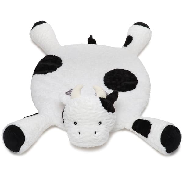 slide 2 of 6, Bearington Lil' Gilly 30" Cow Tummy Time Mat, Cow Baby Pillow Blanket for Baby - Multi