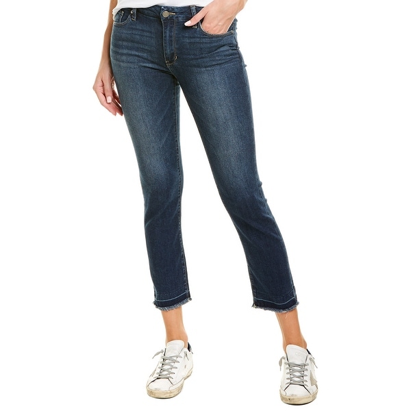 High rise full length jeans in dark blue clearance